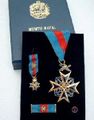 Set de la Orden en su 1 Clase. Medalla, miniatura, barra y roseta